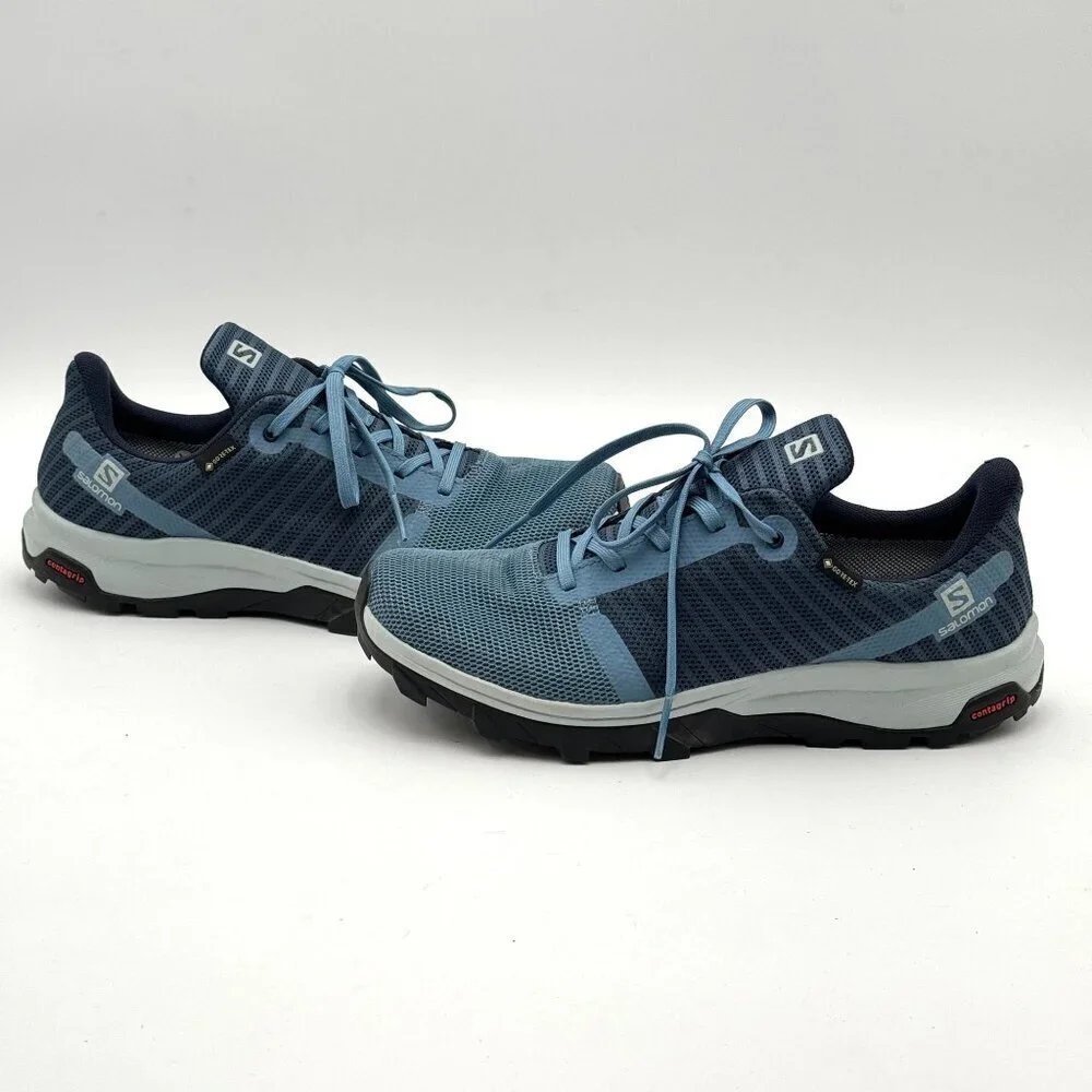 Salomon Outbound Prism Gore-Tex Hiking Shoes 8.5 Contagrip Blue Sneakers Trail